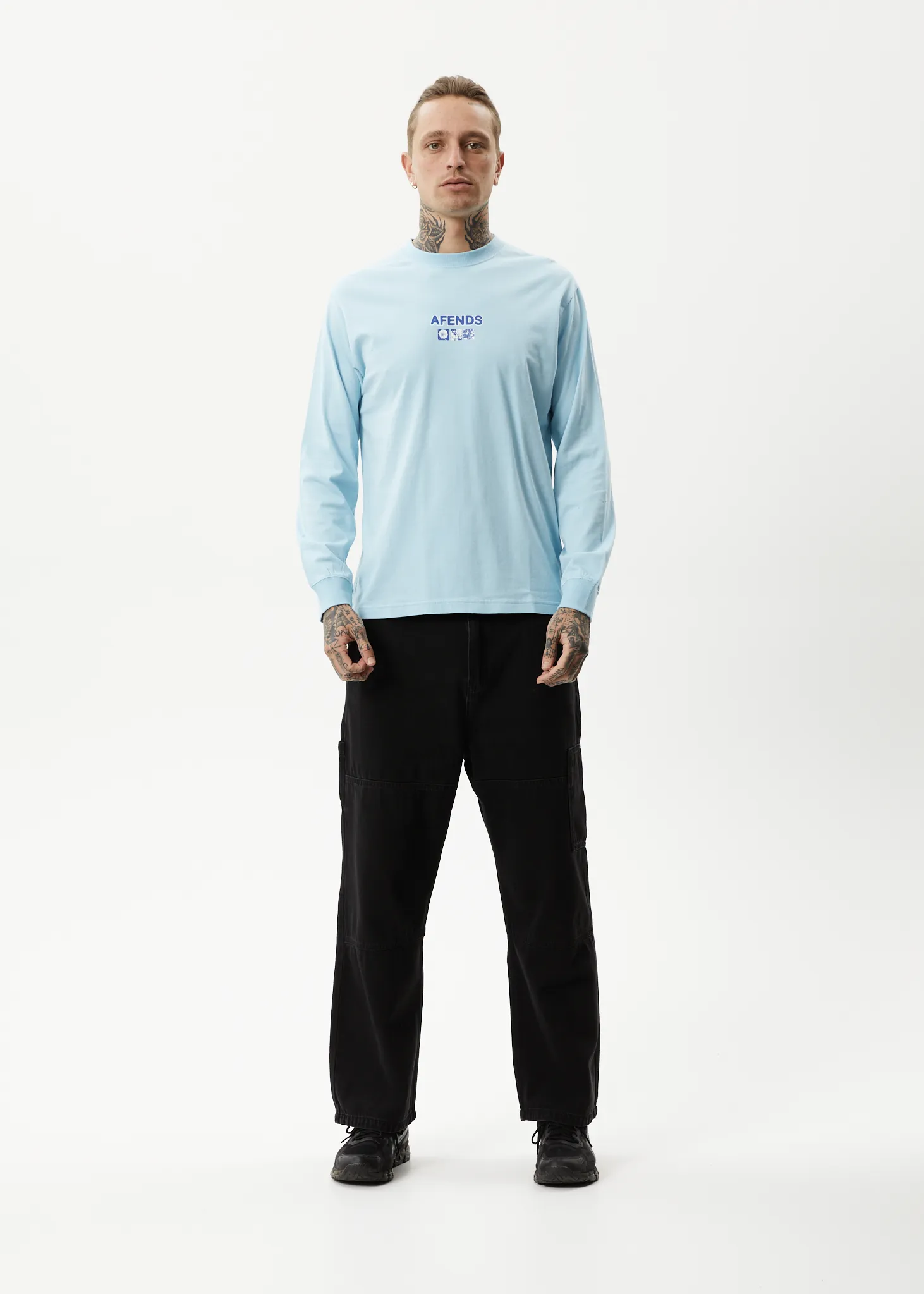 AFENDS Mens Spiral - Long Sleeve Graphic T-Shirt - Sky Blue sold by Afends product image thumbnail 3