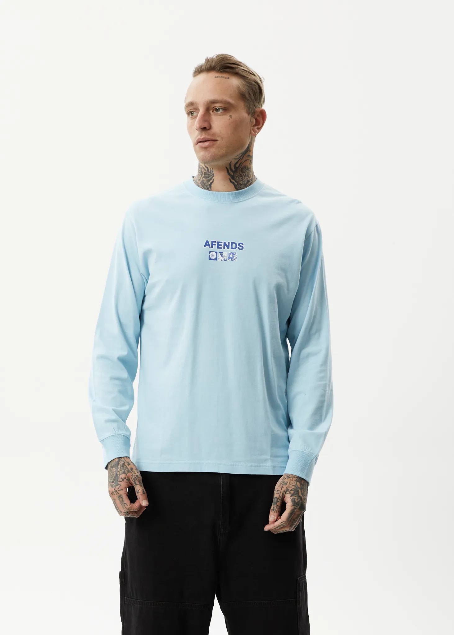 AFENDS Mens Spiral - Long Sleeve Graphic T-Shirt - Sky Blue sold by Afends product image thumbnail 4
