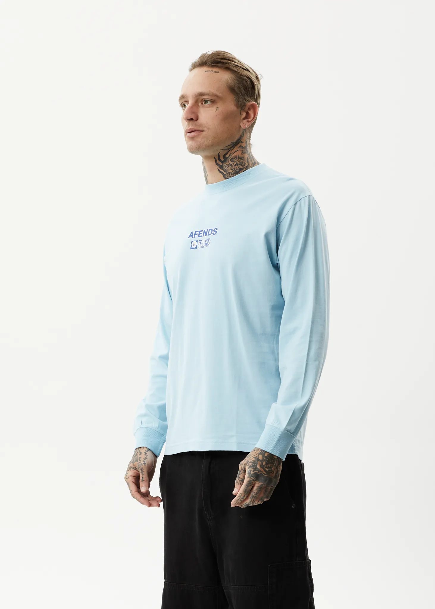 AFENDS Mens Spiral - Long Sleeve Graphic T-Shirt - Sky Blue sold by Afends product image thumbnail 5
