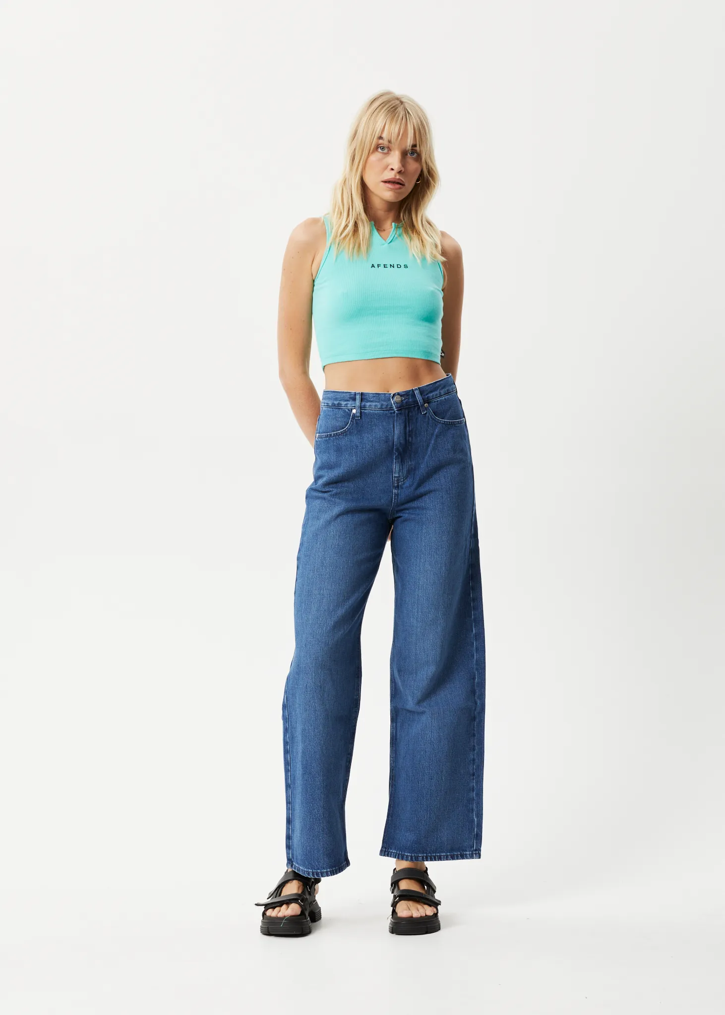 AFENDS Womens Boundless - Rib Singlet - Jade sold by Afends product image thumbnail 3