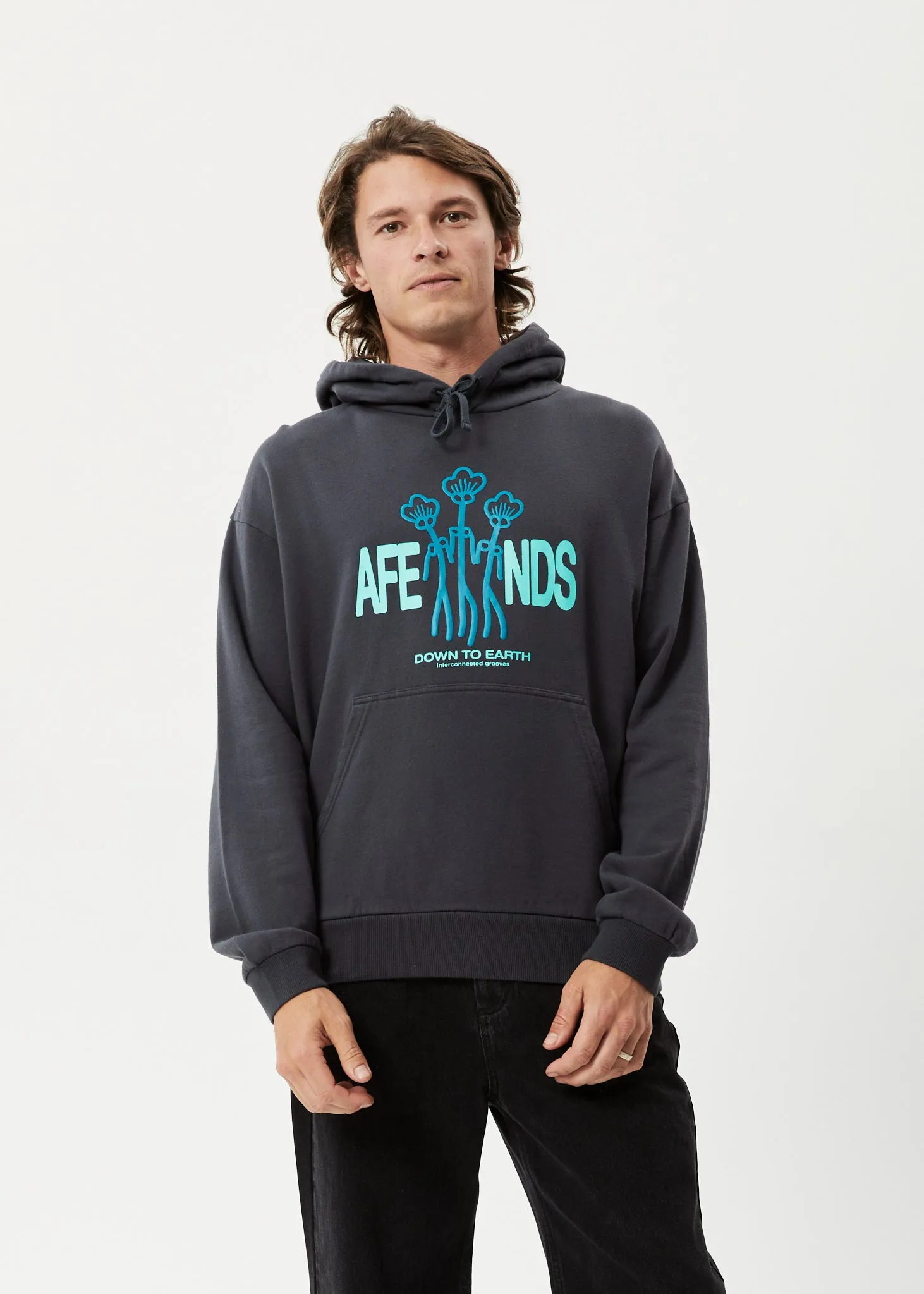 AFENDS Mens Grooves - Hoodie - Charcoal sold by Afends product image thumbnail 2