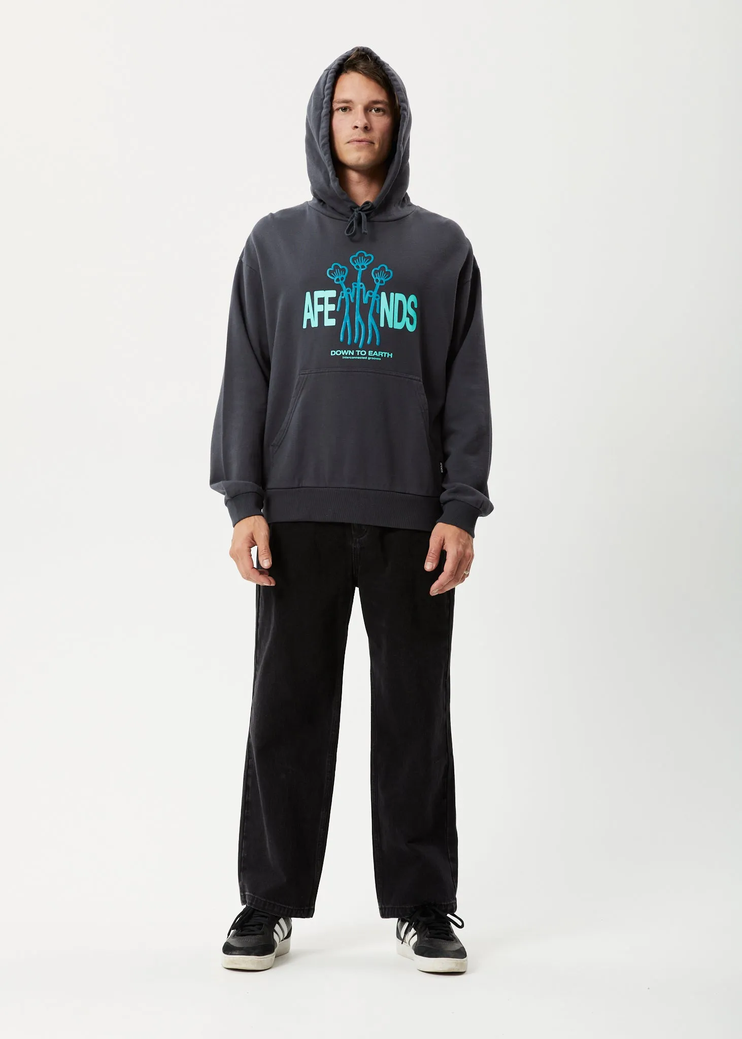 AFENDS Mens Grooves - Hoodie - Charcoal sold by Afends product image thumbnail 3