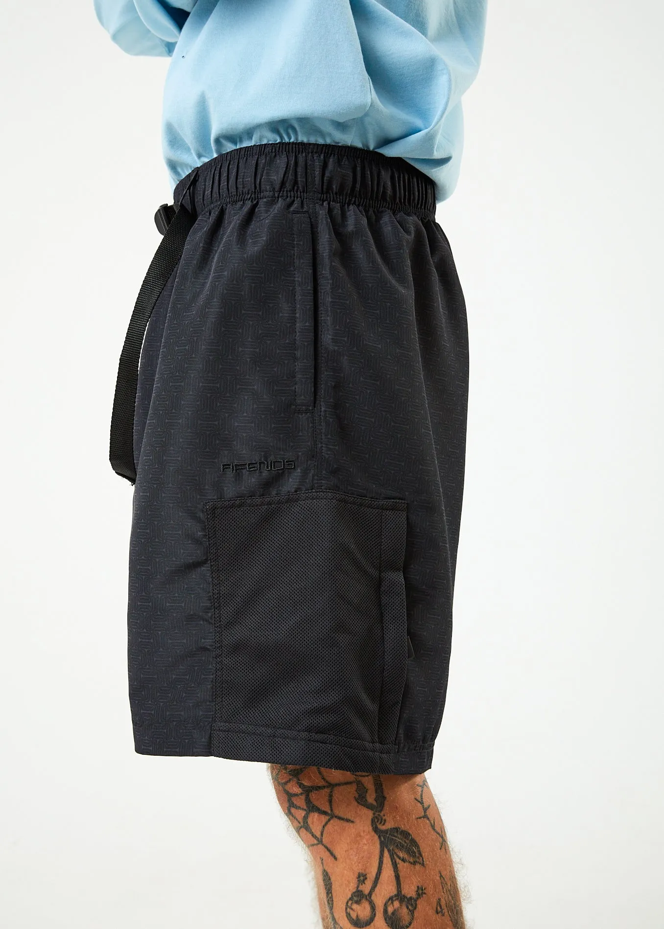AFENDS Mens Escape - Elastic Waist Spray Shorts - Charcoal sold by Afends product image thumbnail 4