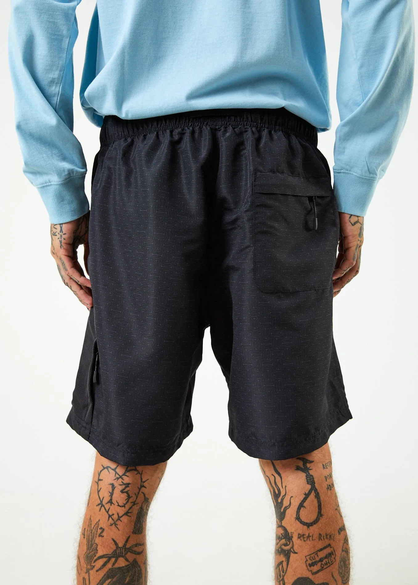 AFENDS Mens Escape - Elastic Waist Spray Shorts - Charcoal sold by Afends product image thumbnail 5
