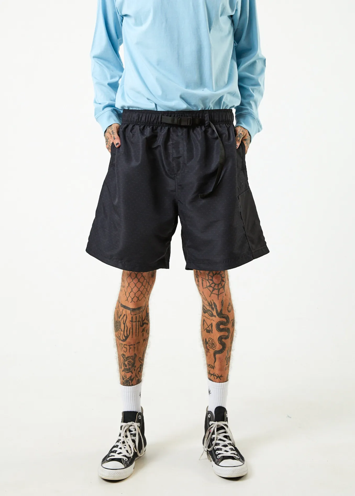 AFENDS Mens Escape - Elastic Waist Spray Shorts - Charcoal sold by Afends product image thumbnail 2