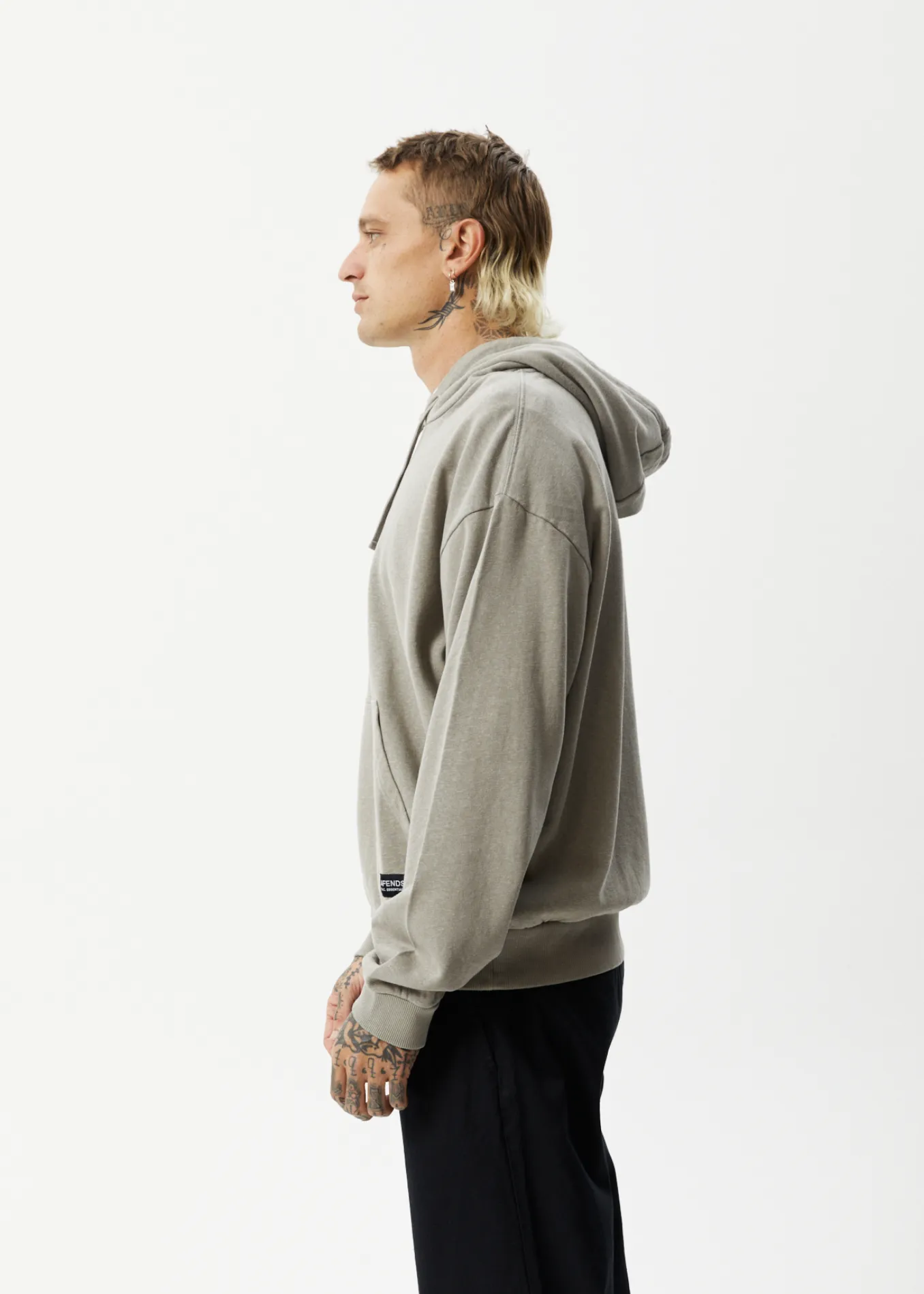 AFENDS Mens All Day - Hoodie - Olive sold by Afends product image thumbnail 3