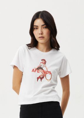 AFENDS Womens Sweet West - Baby Tee - White sold by Afends