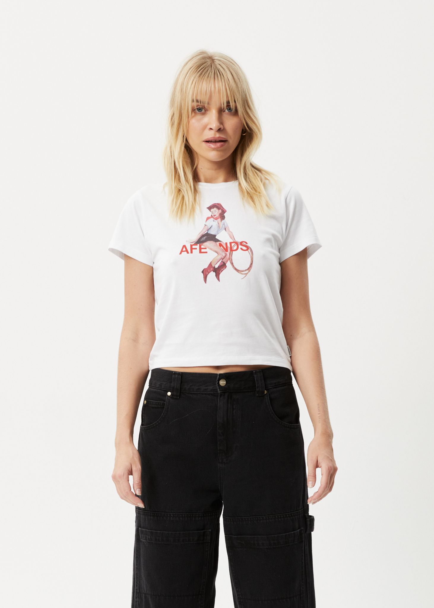 AFENDS Womens Sweet West - Baby Tee - White sold by Afends product image thumbnail 3