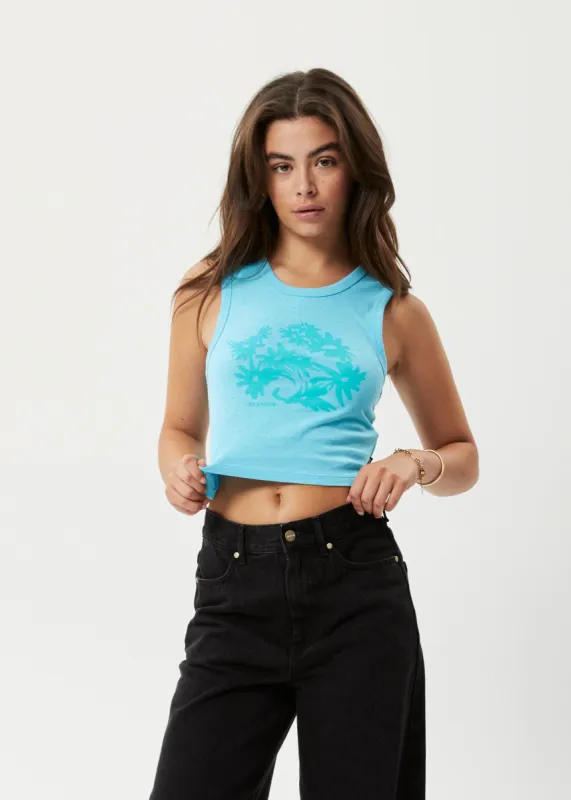AFENDS Womens Vise Jasmin - Graphic Tank - Vivid Blue sold by Afends