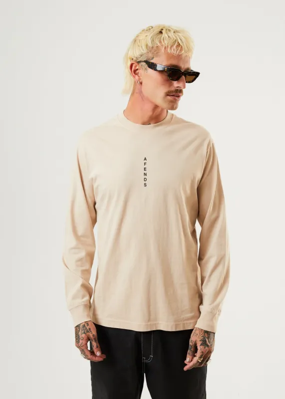 AFENDS Mens Machine - Long Sleeve T-Shirt - Bone sold by Afends