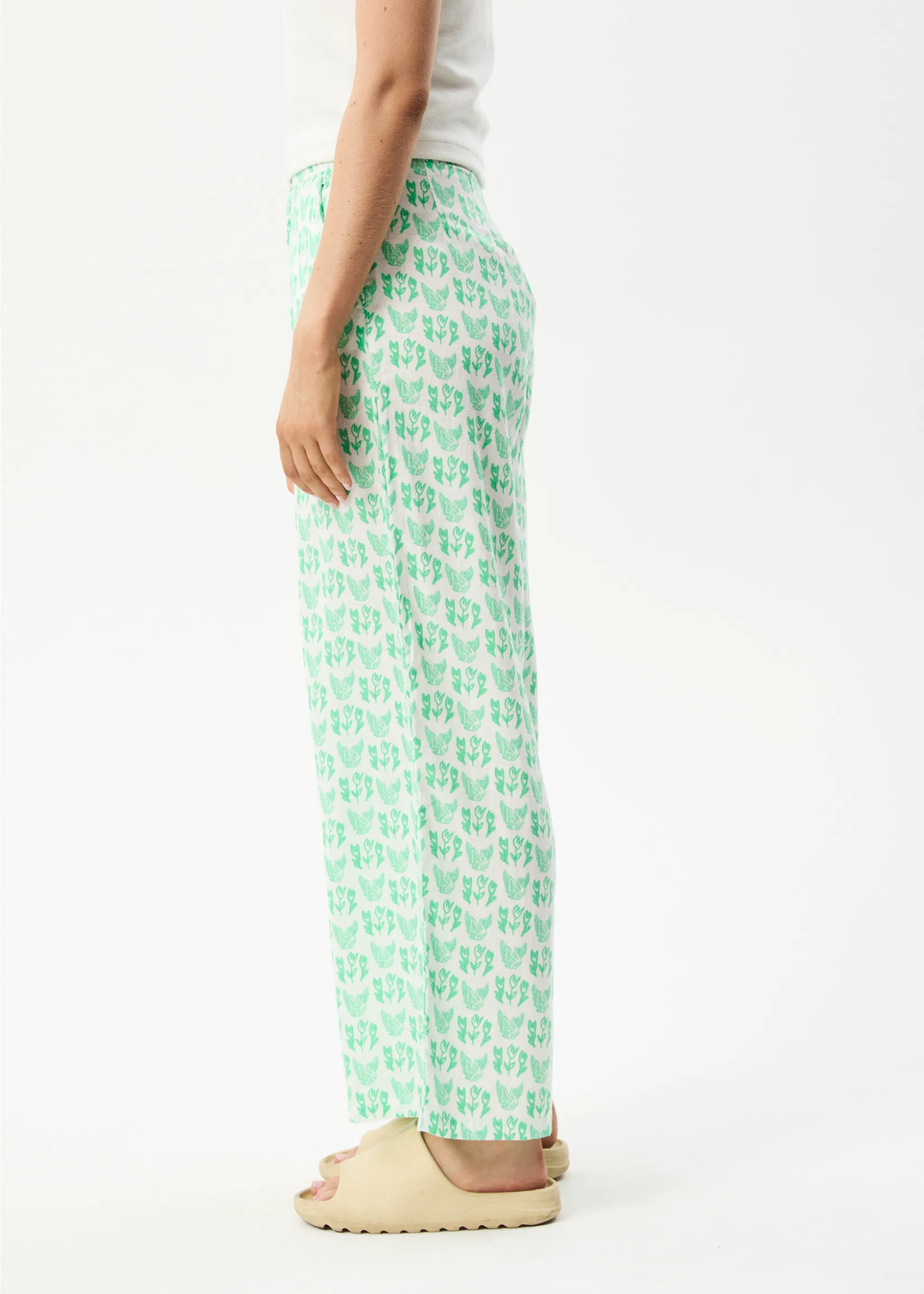 AFENDS Womens Swan Sienna - Wide Leg Pant - Lime Green sold by Afends product image thumbnail 4