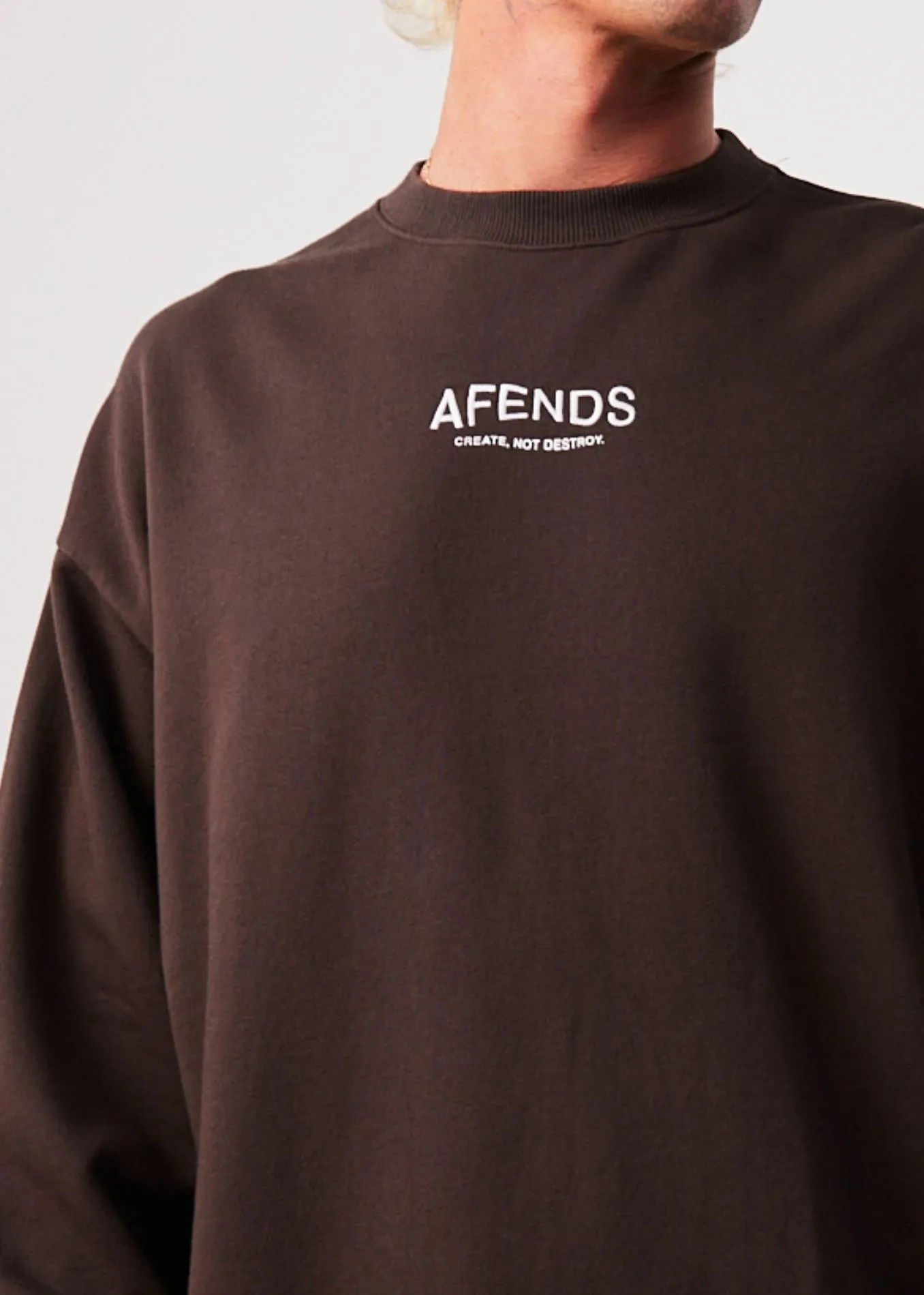 AFENDS Mens Spaced - Crew Neck Jumper - Coffee sold by Afends product image thumbnail 2