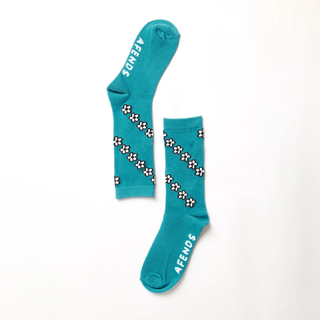 AFENDS Unisex Back To It - Crew Socks - Azure sold by Afends product image thumbnail 4