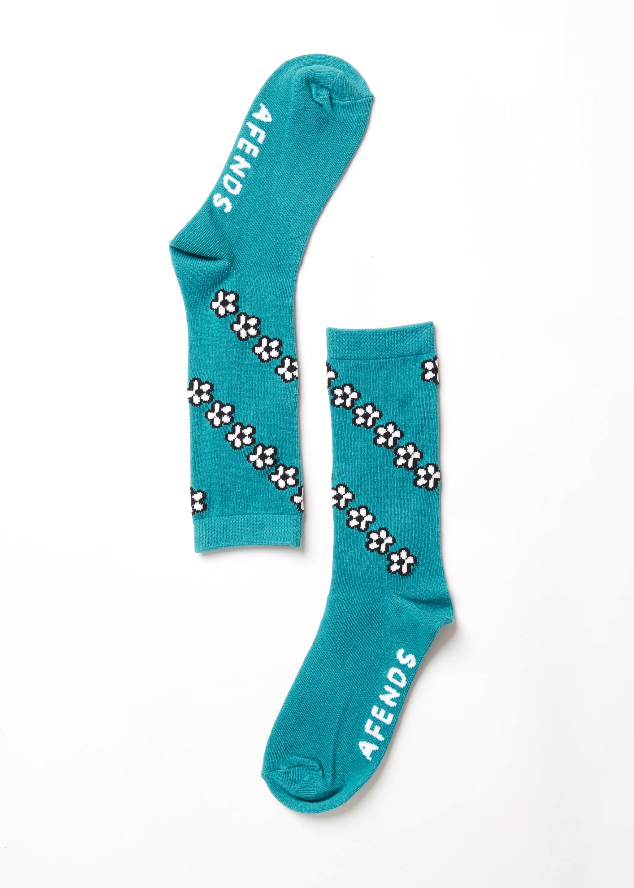AFENDS Unisex Back To It - Crew Socks - Azure sold by Afends