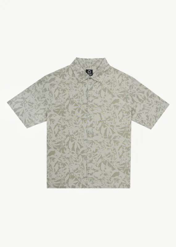 AFENDS Mens Bouquet - Short Sleeve Shirt - Olive Floral made by Afends