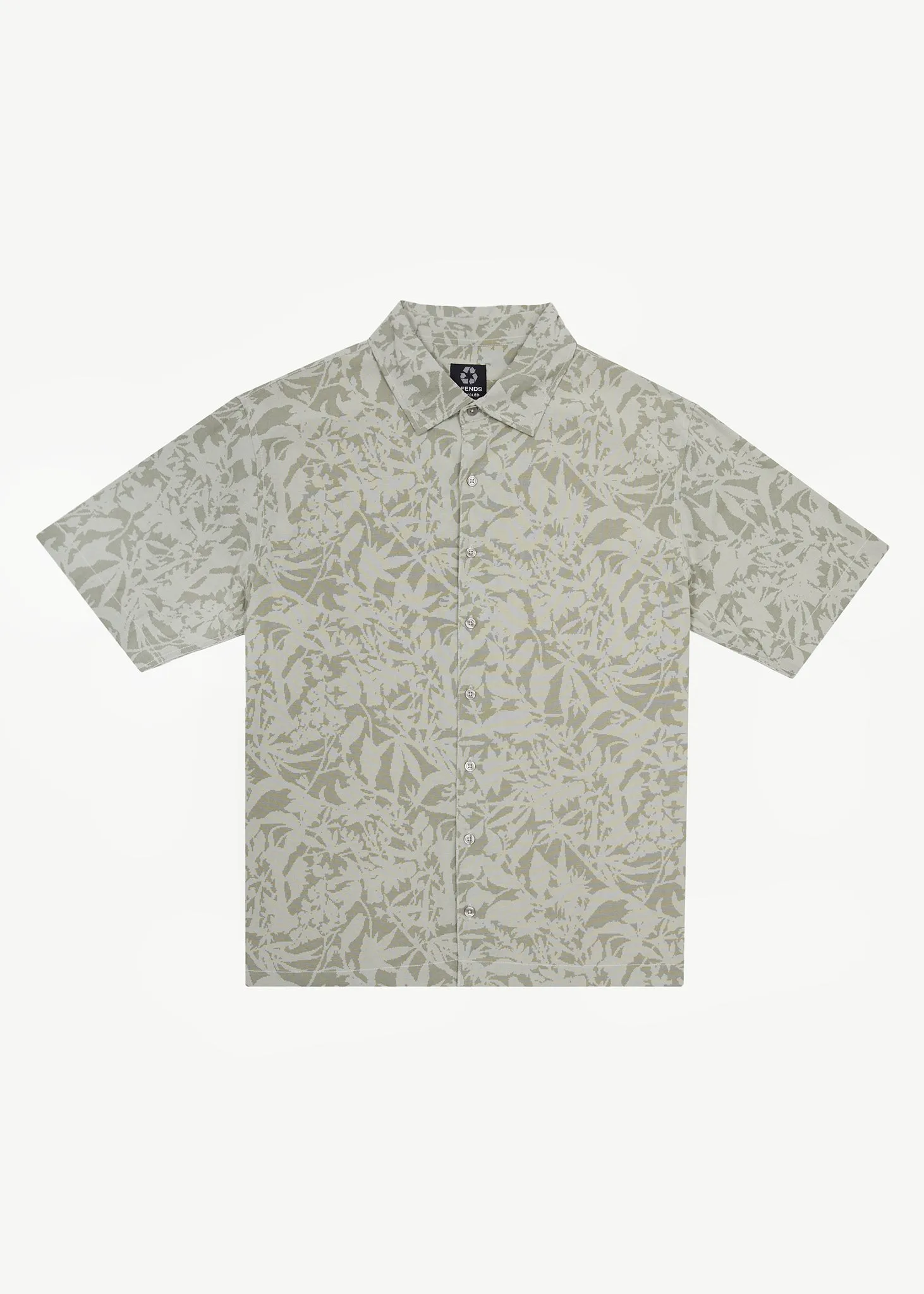 AFENDS Mens Bouquet - Short Sleeve Shirt - Olive Floral sold by Afends