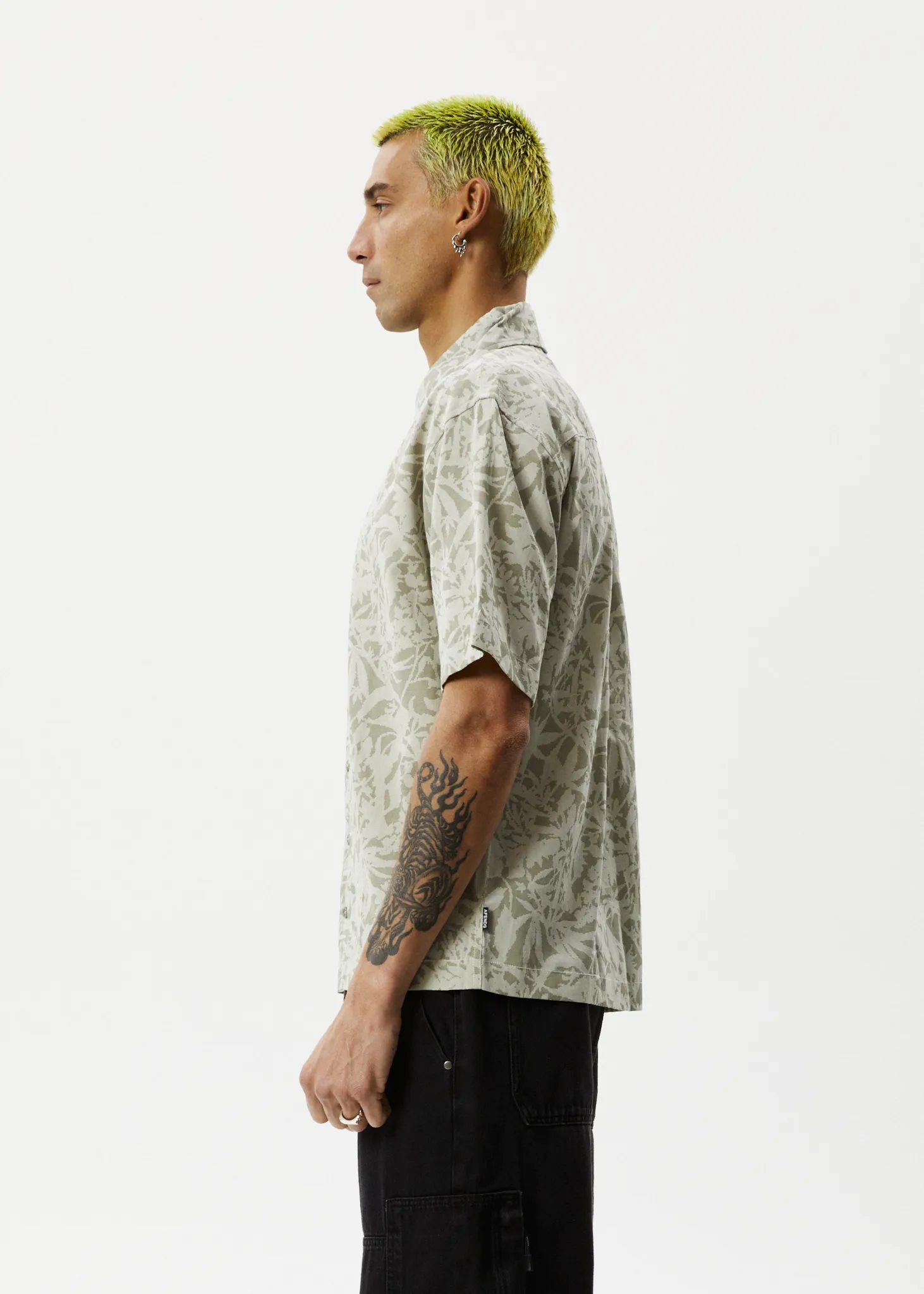 AFENDS Mens Bouquet - Short Sleeve Shirt - Olive Floral sold by Afends product image thumbnail 4
