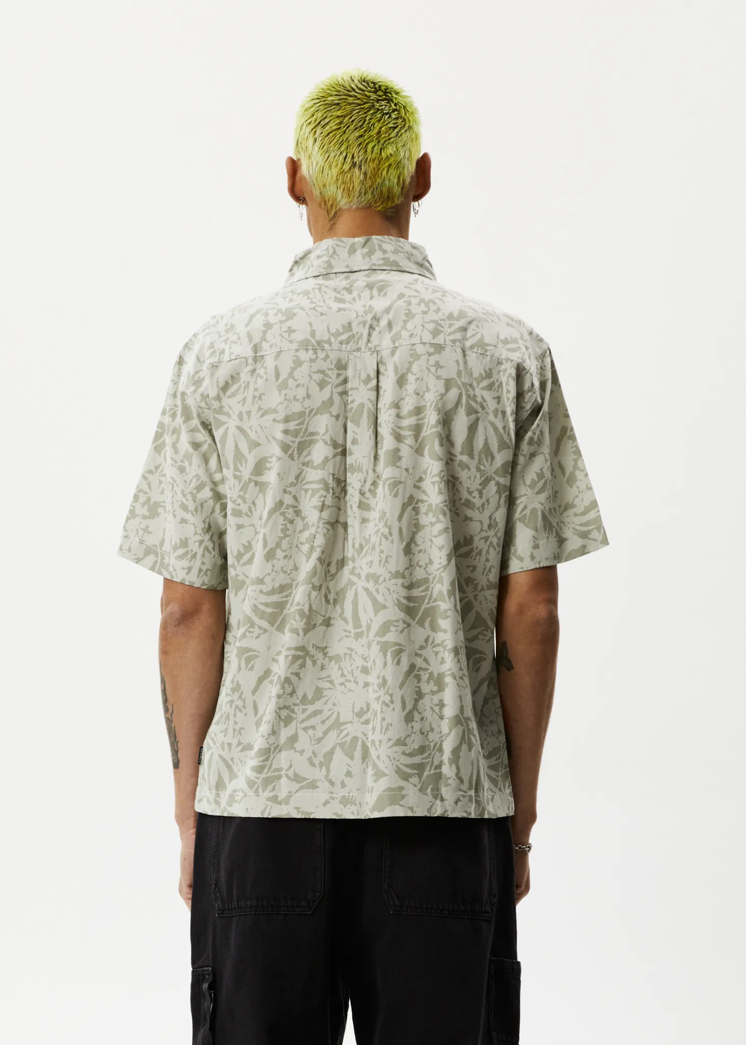 AFENDS Mens Bouquet - Short Sleeve Shirt - Olive Floral sold by Afends product image thumbnail 5