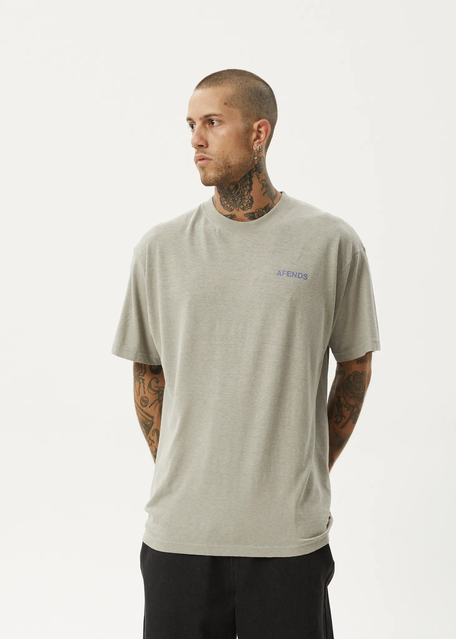 AFENDS Mens Staple - Boxy T-Shirt - Olive sold by Afends product image thumbnail 3