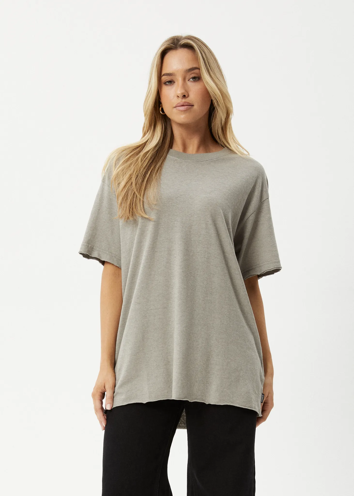 AFENDS Womens Slay - Oversized Tee - Olive sold by Afends