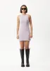AFENDS Womens Digital Daisy - Rib Mini Dress - Tulip sold by Afends