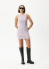 AFENDS Womens Digital Daisy - Rib Mini Dress - Tulip sold by Afends