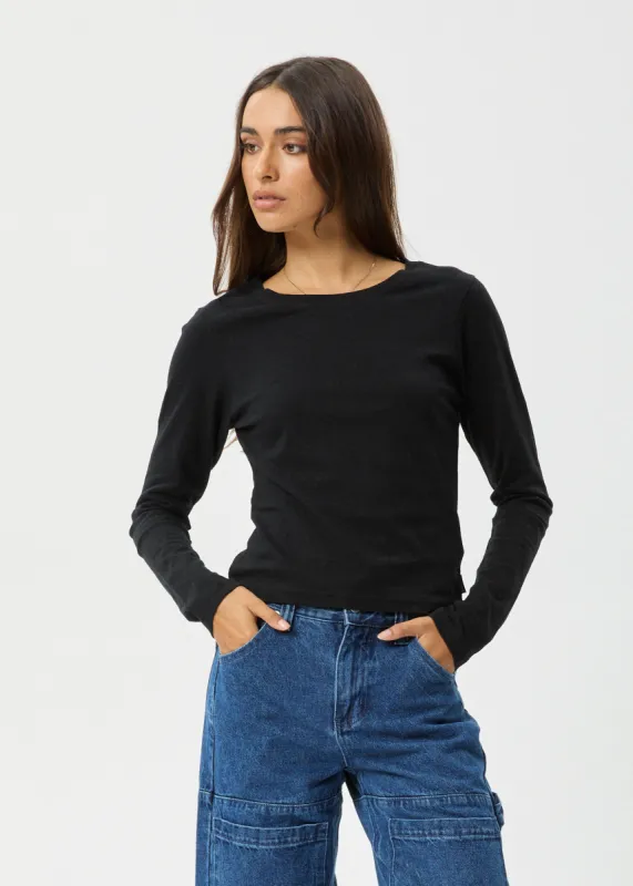 AFENDS Womens Elevate - Long Sleeve Tee - Black sold by Afends
