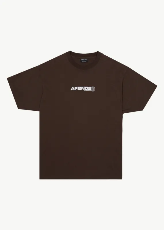 AFENDS Mens Pilot - Boxy T-Shirt - Coffee sold by Afends