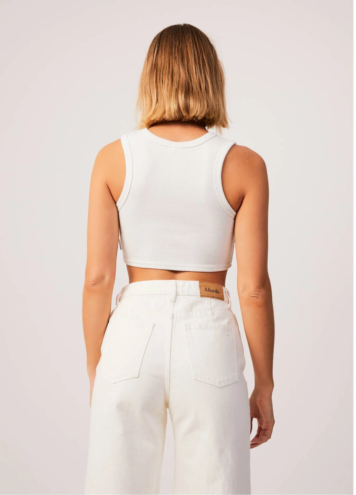 AFENDS Womens Chloe - Ribbed Cropped Tank - Off White sold by Afends product image thumbnail 5