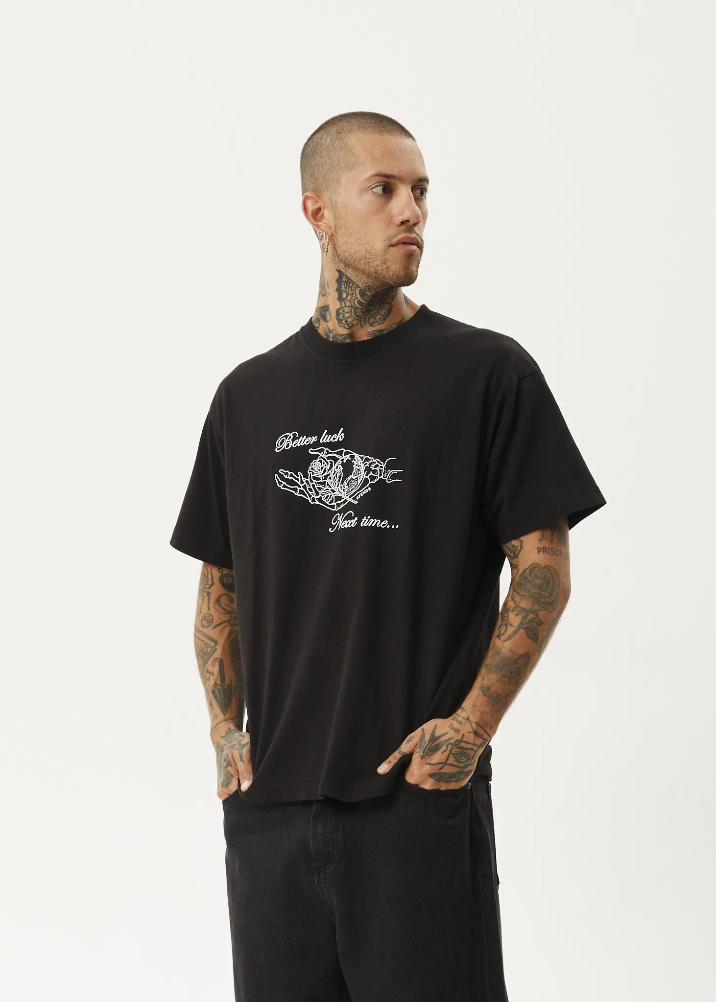 AFENDS Mens Bad Luck - Heavy Boxy Tee - Black sold by Afends product image thumbnail 3