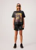 AFENDS Womens Boulevard - Oversized Graphic Tee - Worn Black sold by Afends