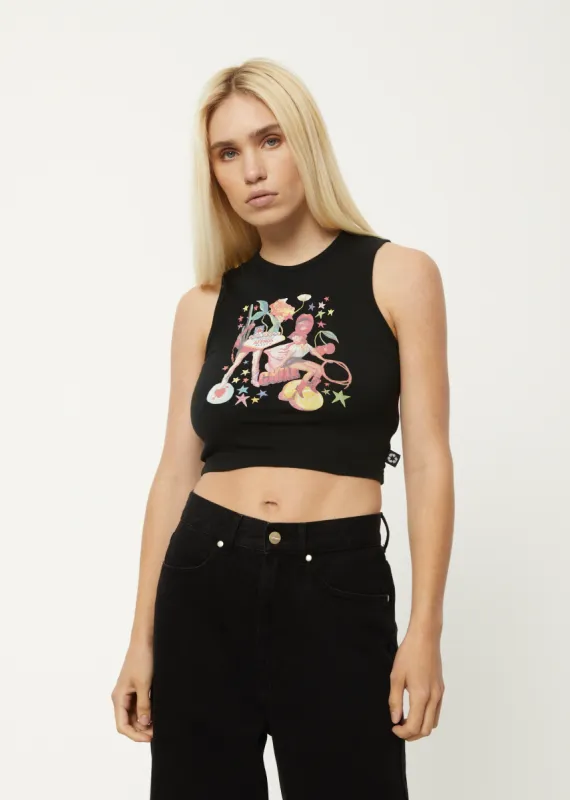 AFENDS Womens Josie Dalston - Graphic Tank - Black sold by Afends