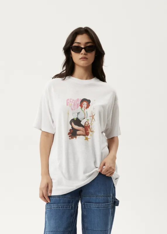 AFENDS Womens Worlds Above - Oversized Tee - White made by Afends