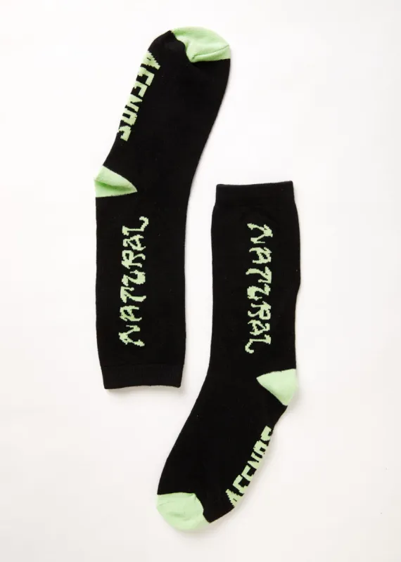 AFENDS Unisex Natural Technology - Crew Socks - Black sold by Afends