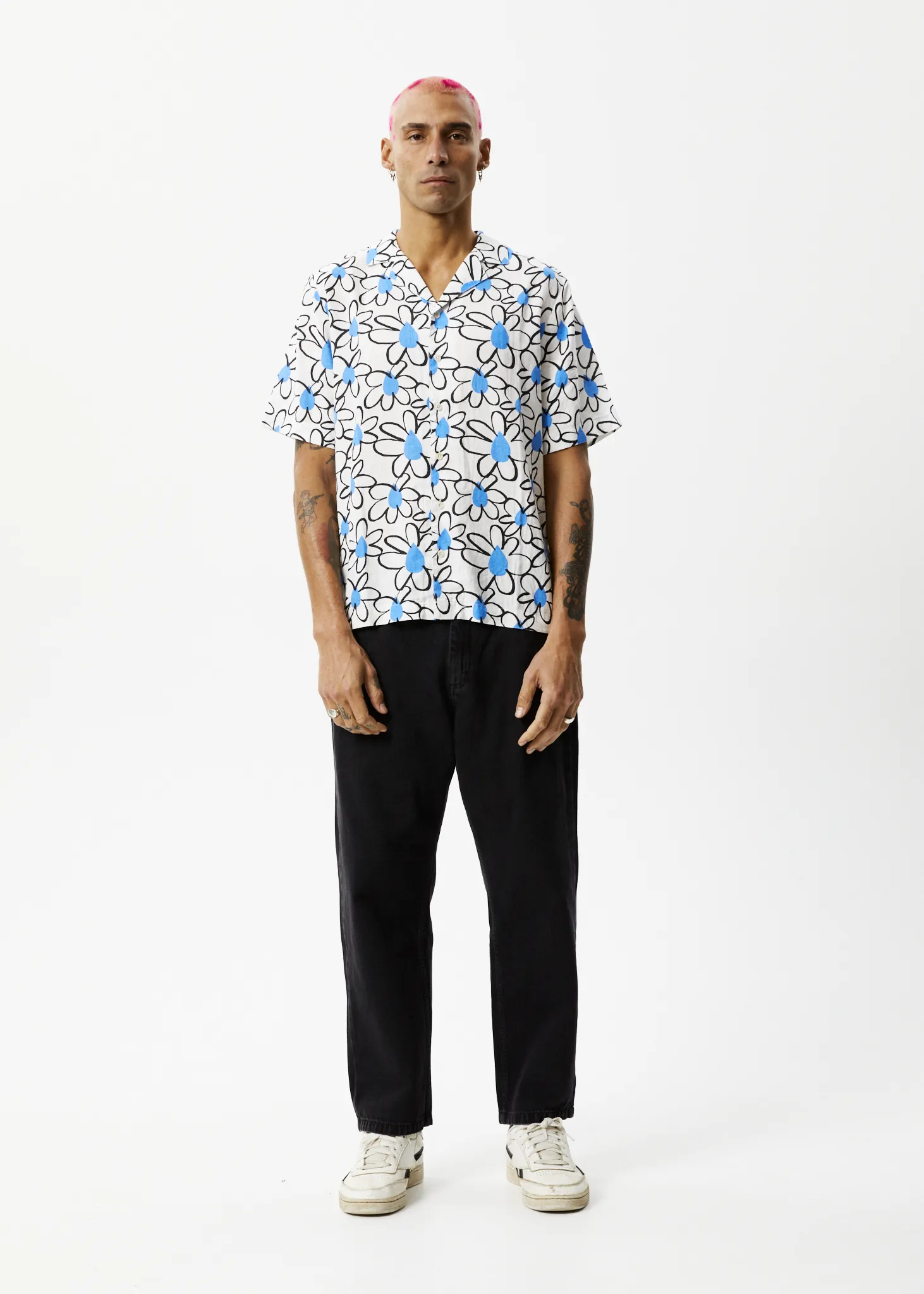 AFENDS Mens Waterfall - Cuban Short Sleeve Shirt - White sold by Afends product image thumbnail 3