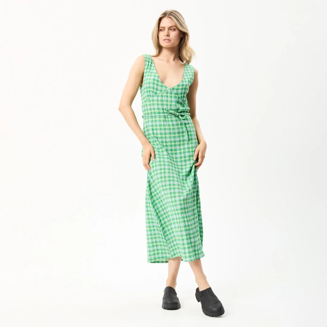 AFENDS Womens Tully - Seersucker Check Maxi Dress - Forest Check sold by Afends product image thumbnail 5