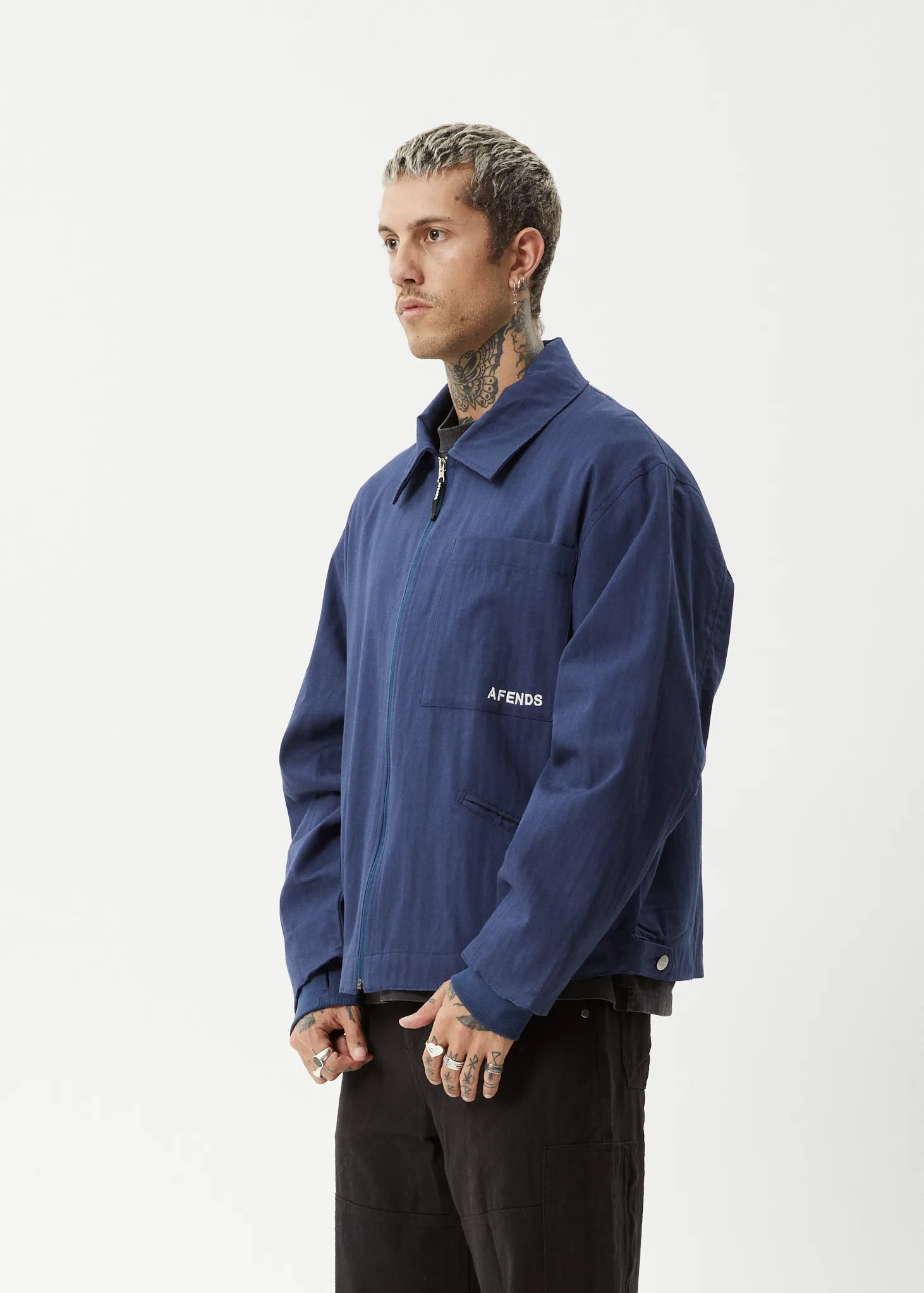 AFENDS Mens Oracle - Carpenter Jacket - Navy sold by Afends product image thumbnail 4