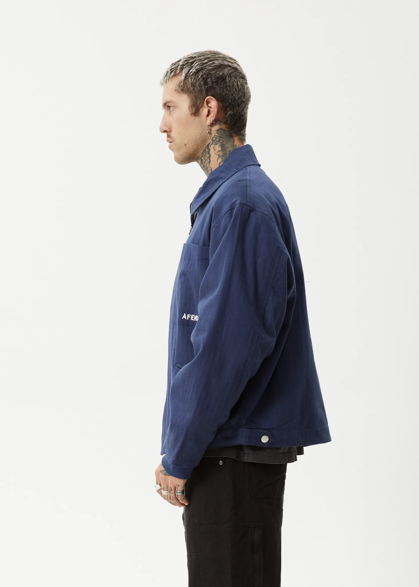 AFENDS Mens Oracle - Carpenter Jacket - Navy sold by Afends product image thumbnail 5