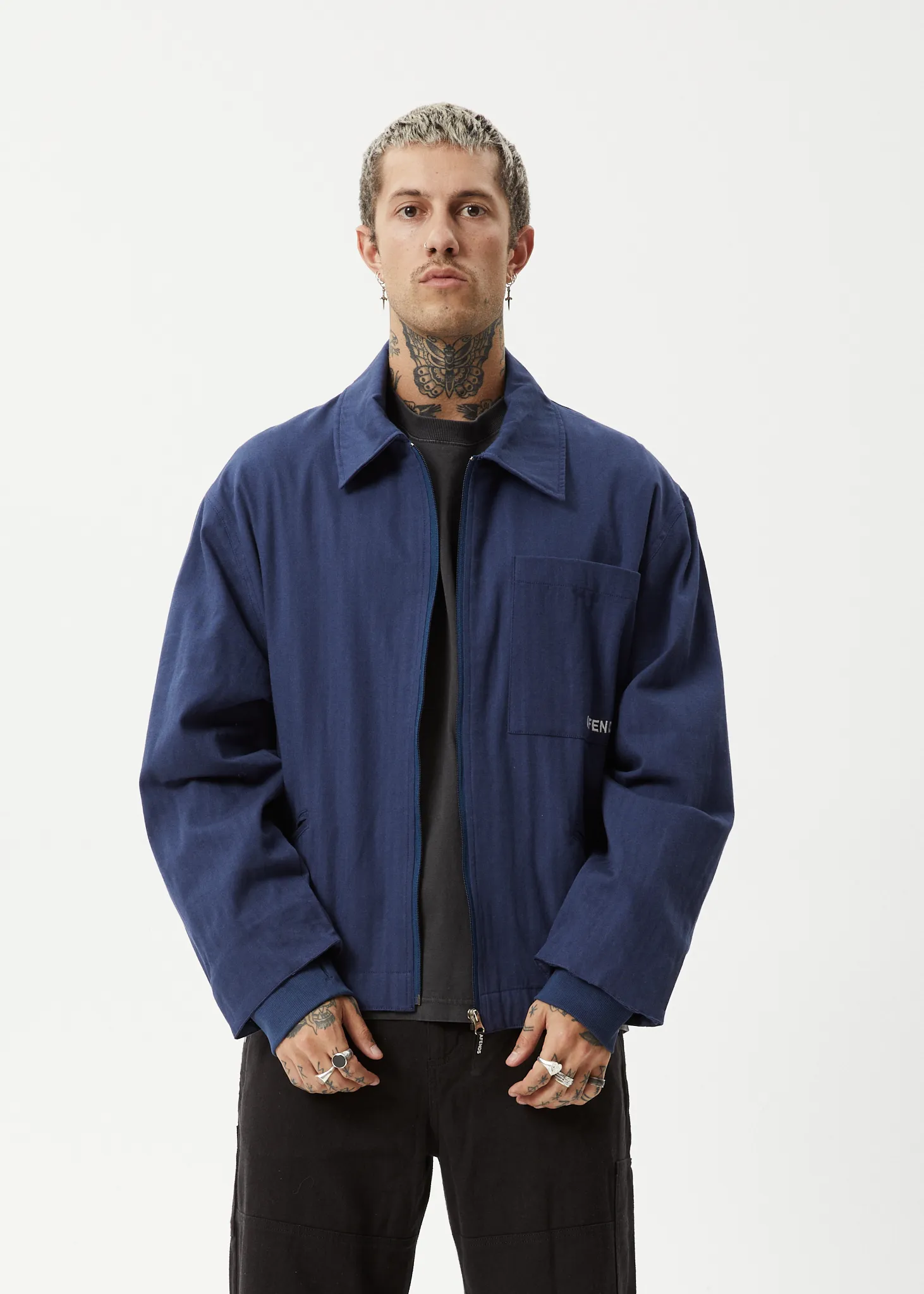 AFENDS Mens Oracle - Carpenter Jacket - Navy sold by Afends product image thumbnail 3
