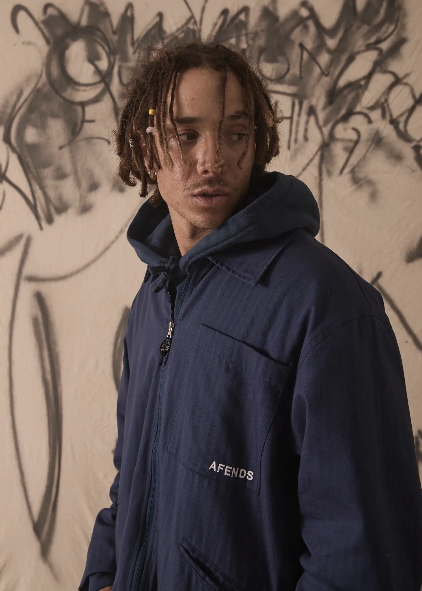 AFENDS Mens Oracle - Carpenter Jacket - Navy sold by Afends product image thumbnail 2