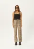 AFENDS Womens Check Out Shelby - Pants - Moonbeam Check sold by Afends