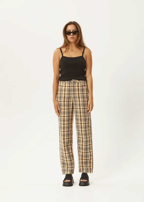 AFENDS Womens Check Out Shelby - Pants - Moonbeam Check sold by Afends