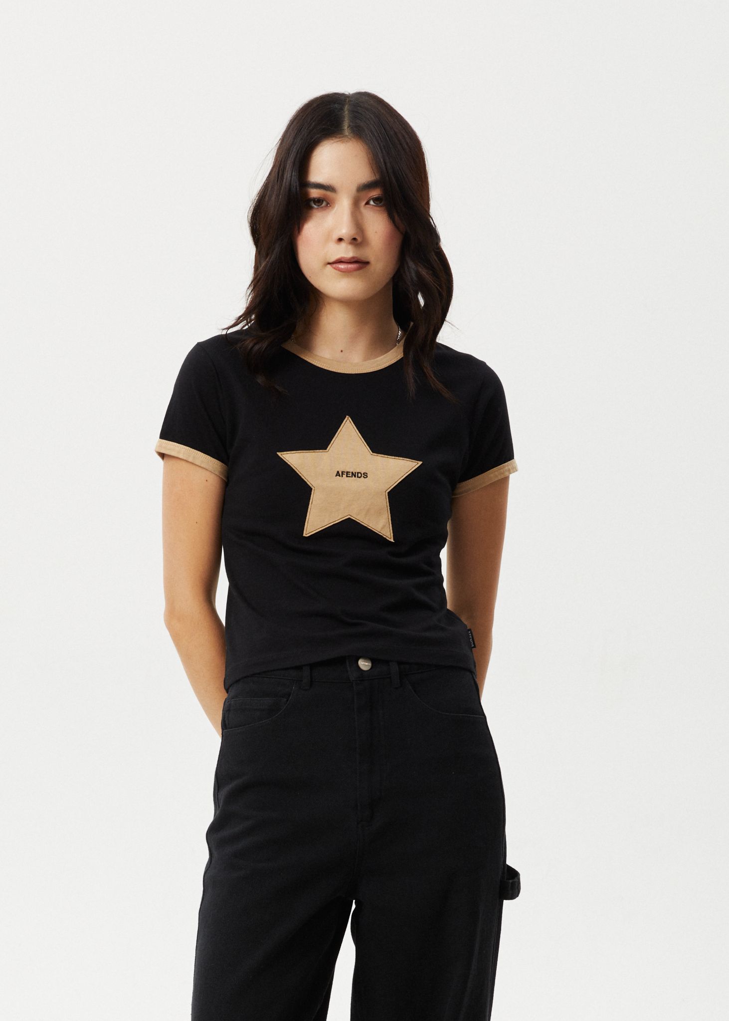 AFENDS Womens Aster - Baby Tee - Black sold by Afends