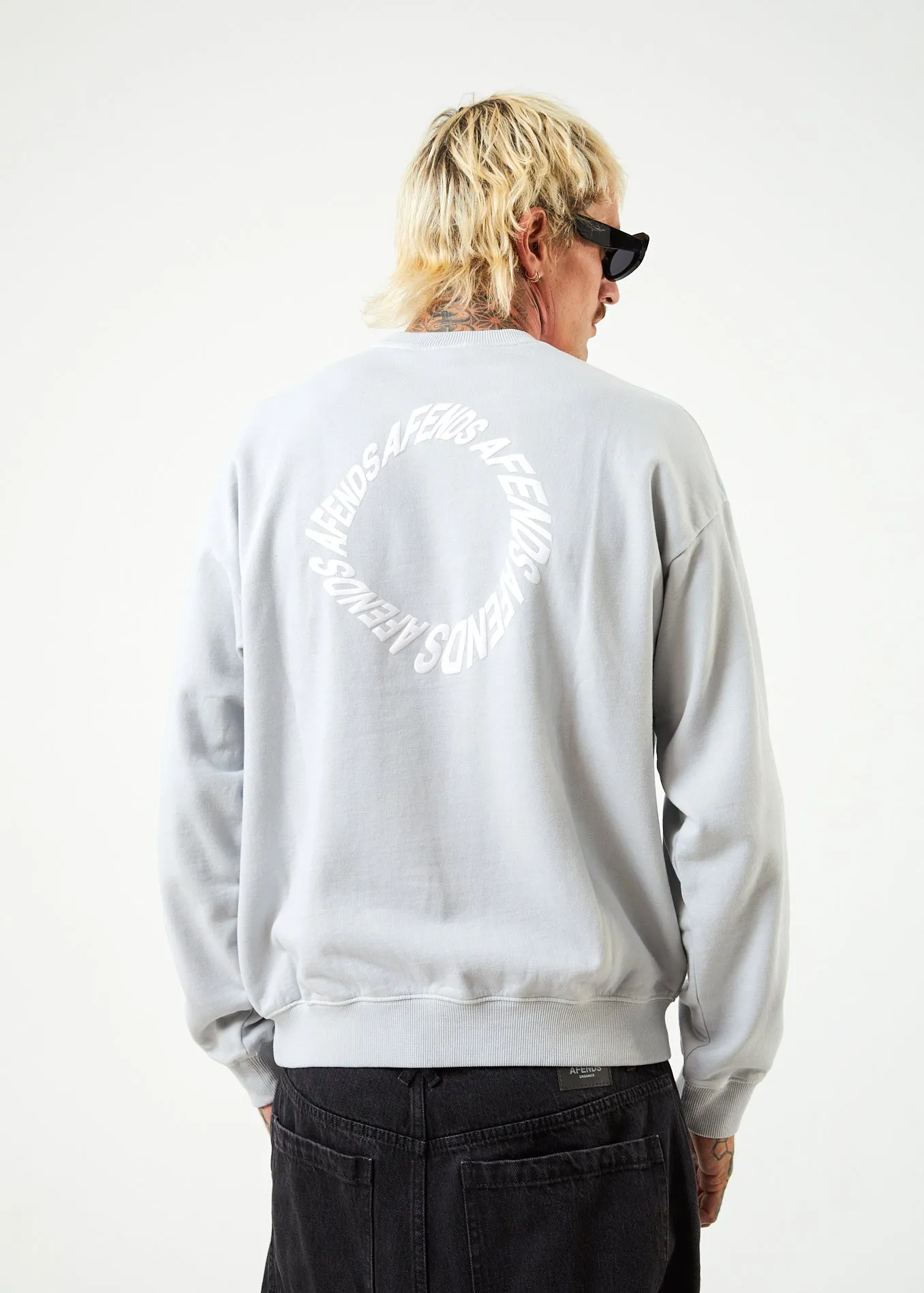 AFENDS Mens Vortex - Crew Neck Jumper - Smoke sold by Afends product image thumbnail 2