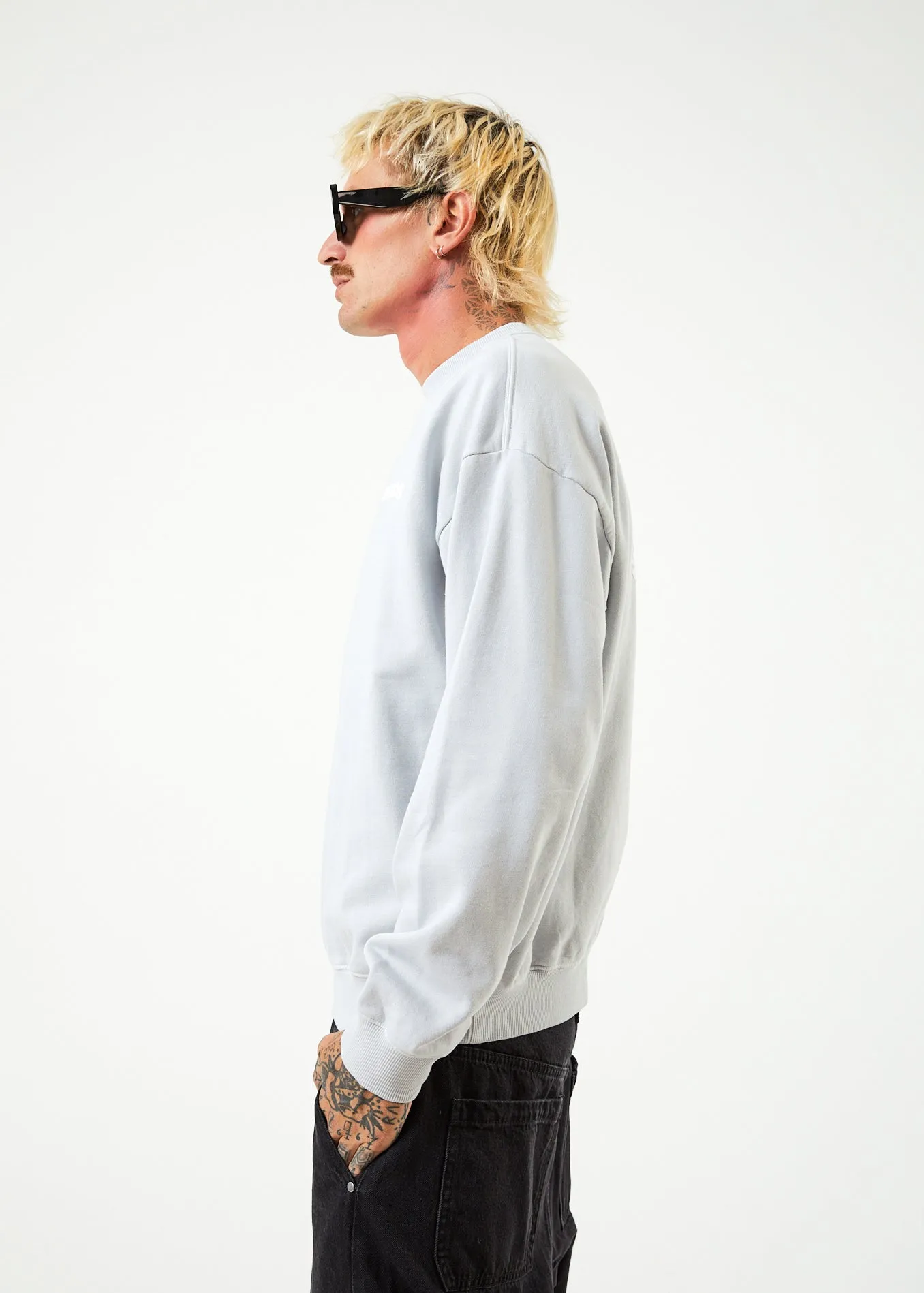 AFENDS Mens Vortex - Crew Neck Jumper - Smoke sold by Afends product image thumbnail 4