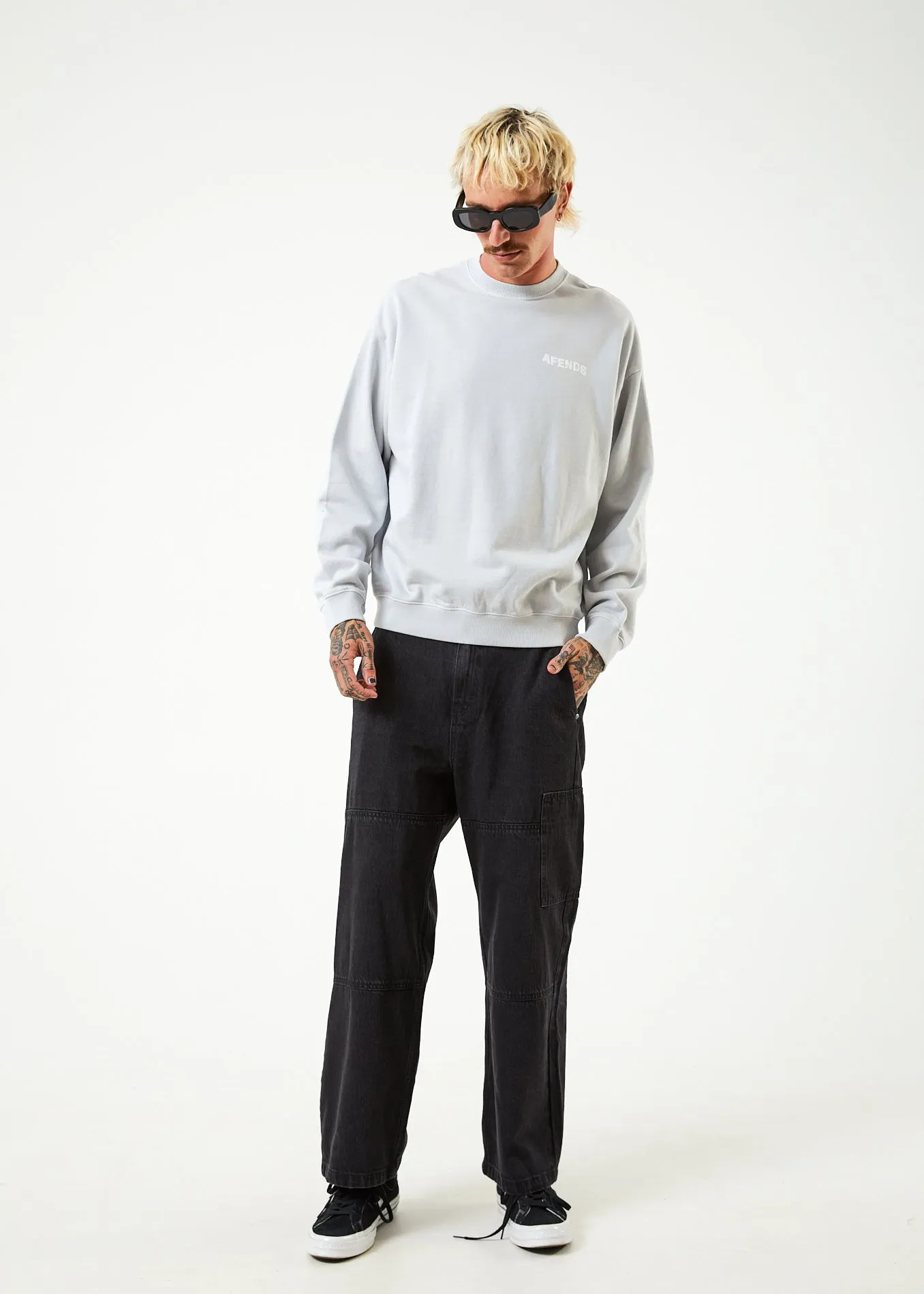 AFENDS Mens Vortex - Crew Neck Jumper - Smoke sold by Afends product image thumbnail 3
