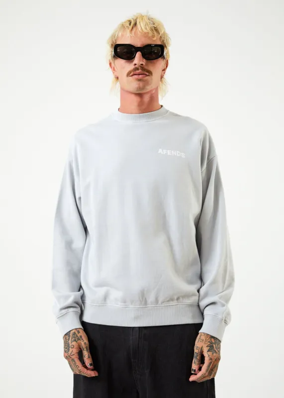 AFENDS Mens Vortex - Crew Neck Jumper - Smoke sold by Afends