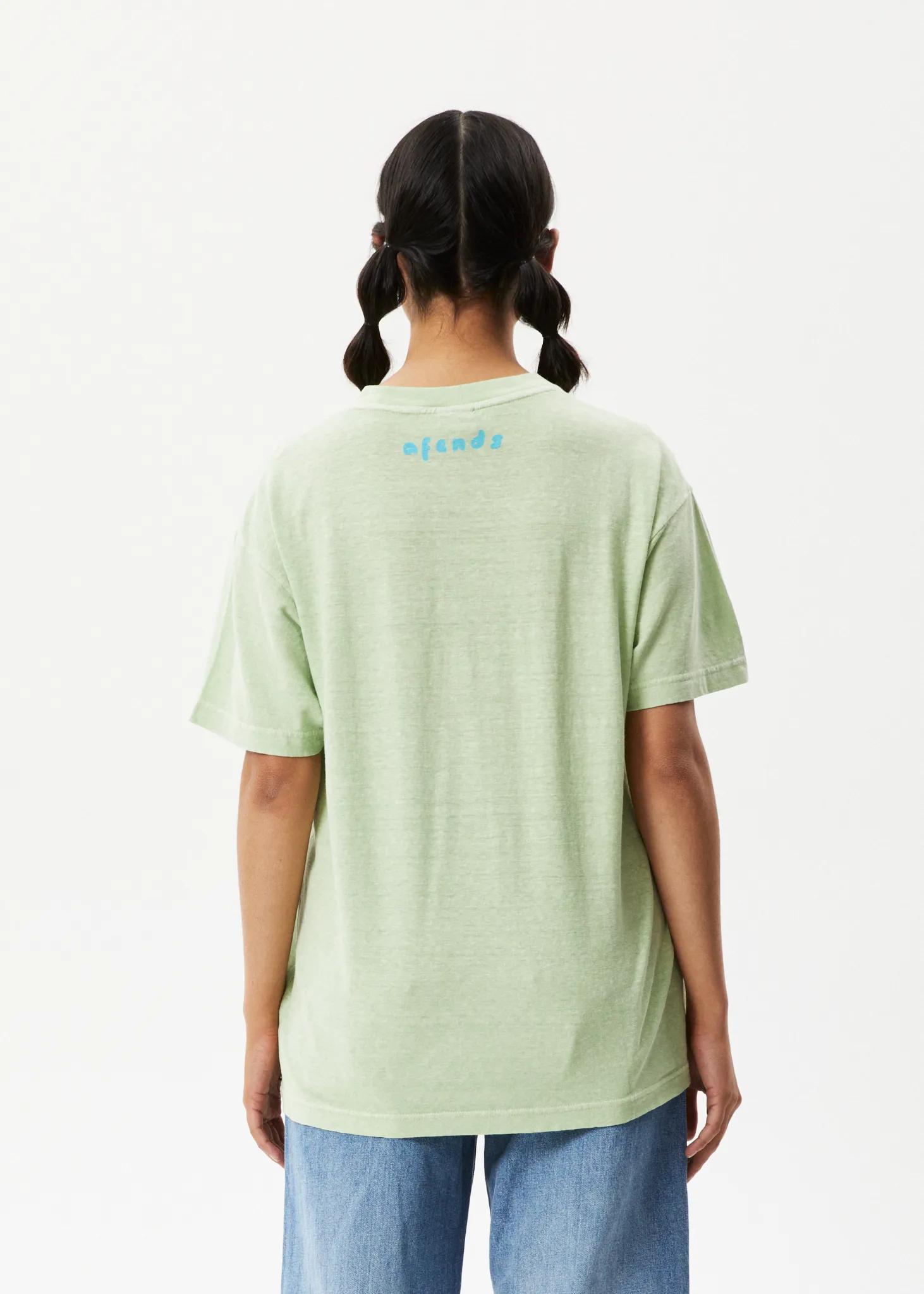AFENDS Womens Bouquet Slay - Oversized Graphic T-Shirt - Worn Pistachio sold by Afends product image thumbnail 4