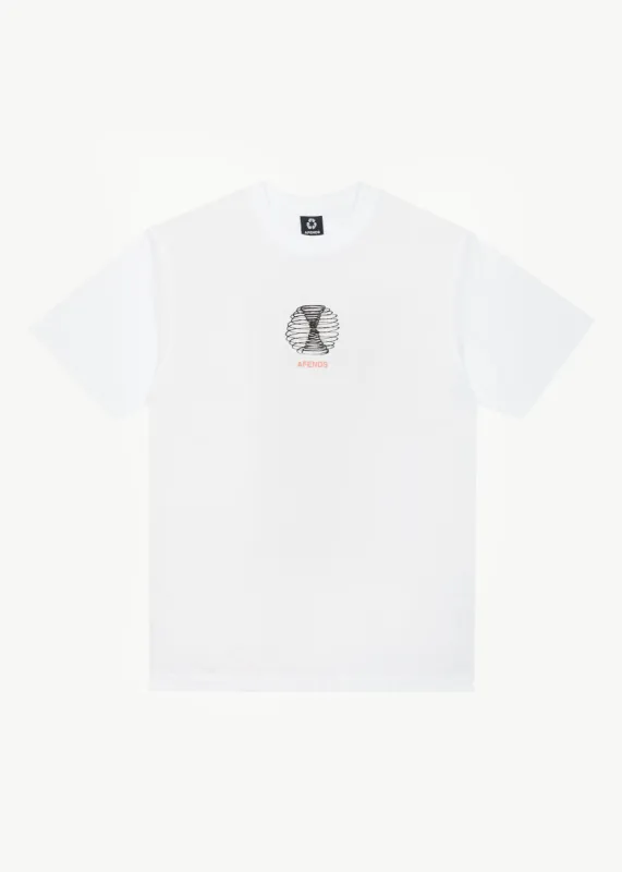 AFENDS Mens Agenda - Retro Graphic T-Shirt - White sold by Afends