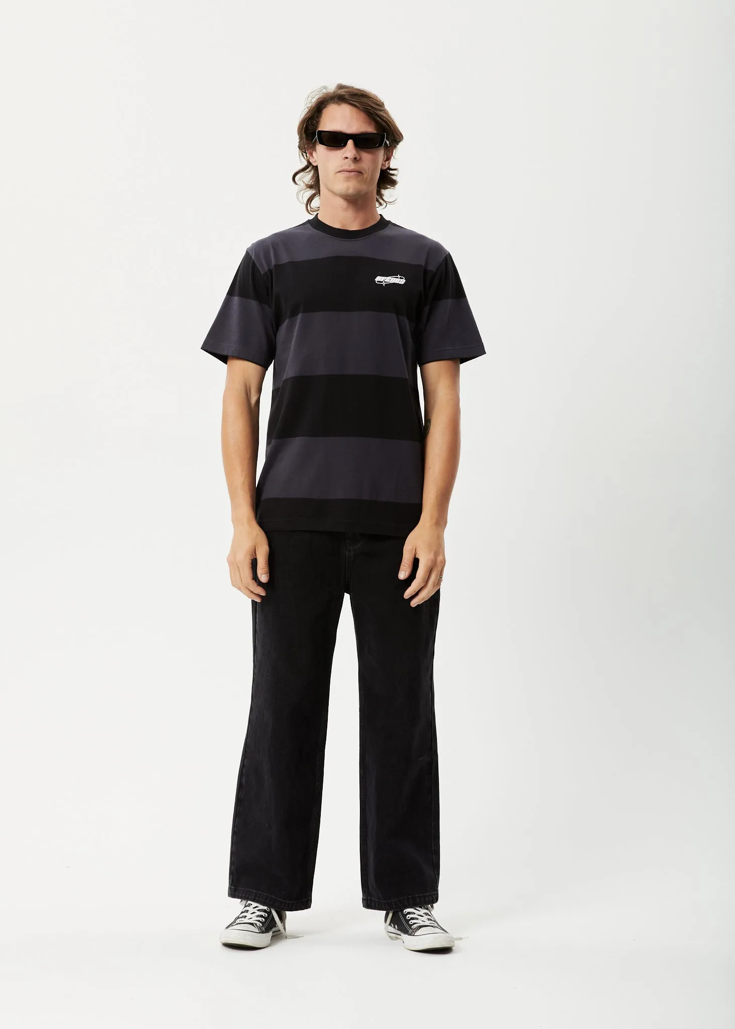 AFENDS Mens Continual - Retro Graphic Logo T-Shirt - Black Stripe sold by Afends product image thumbnail 4